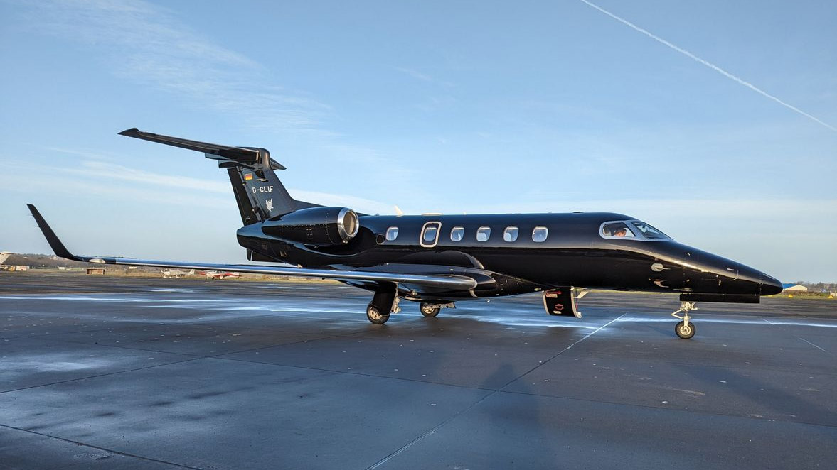 Private jet on the tarmac